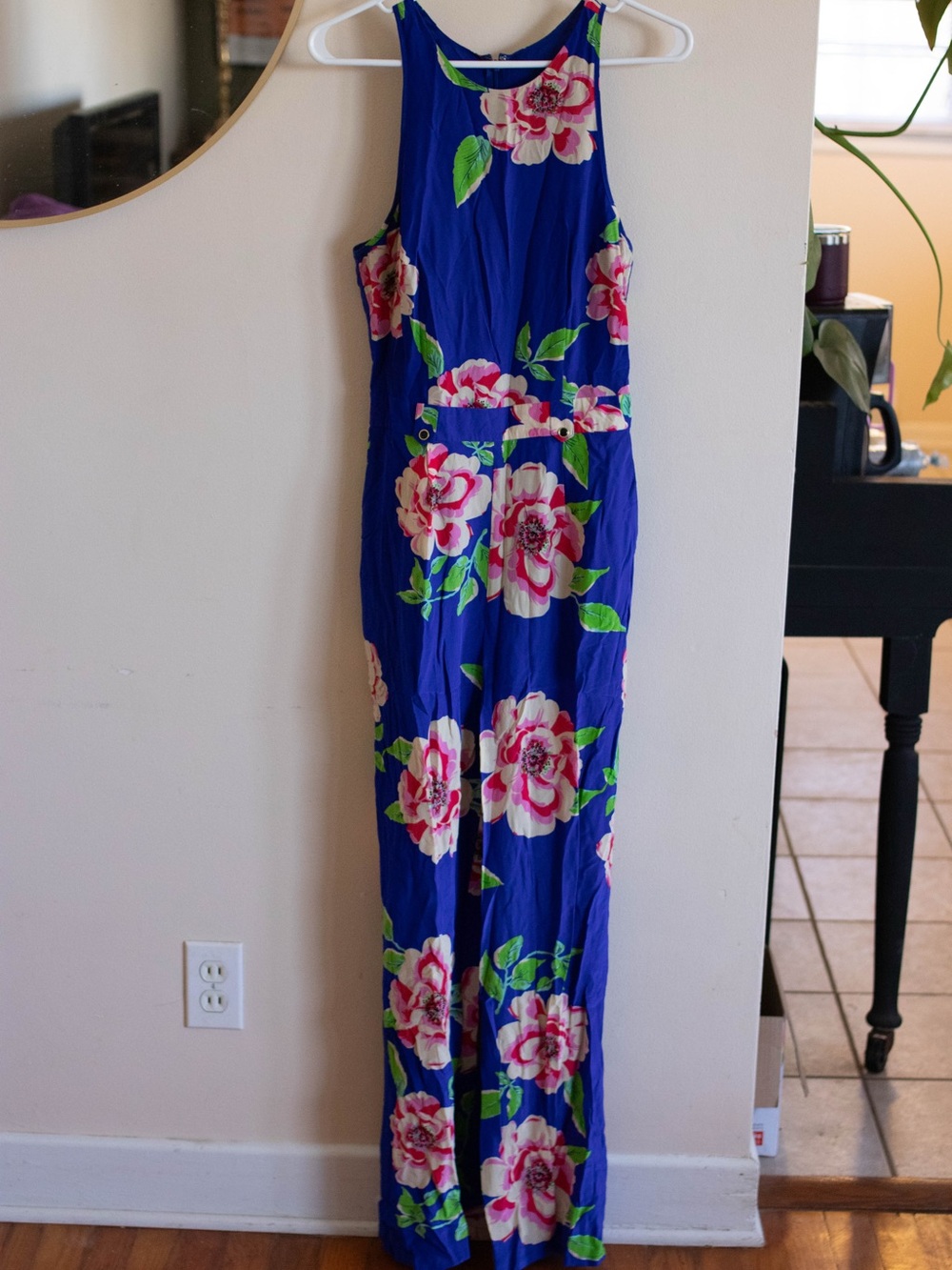 Yumi Kim Royal Blue Floral Jumpsuit with Pink and Green Accents